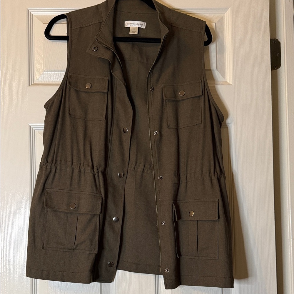 Christopher & Banks Khaki Utility Vest